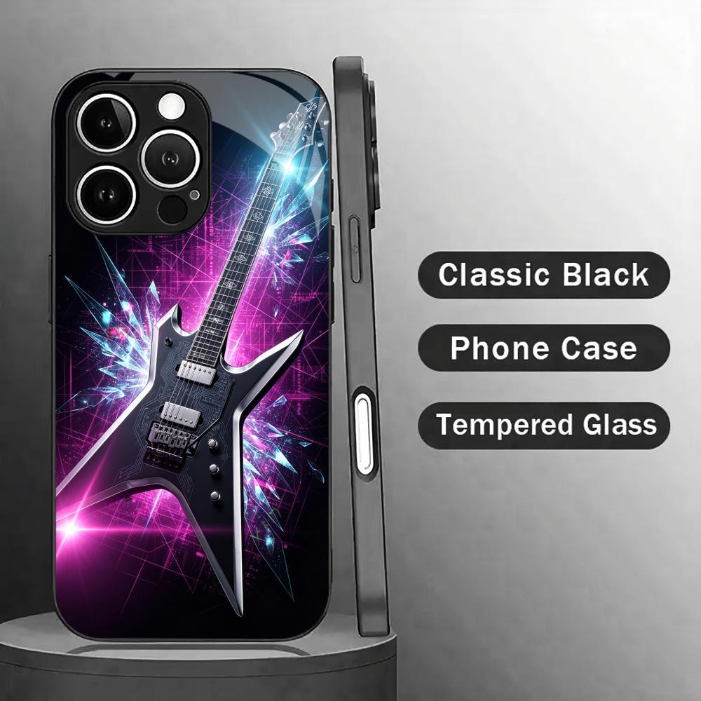 Pc Case Tempered Glass - Musical guitar pattern Tempered HD Glass