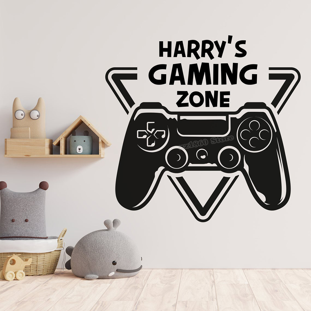 Pc Gaming Quotes - Custom Name Gaming Zone Wall Decal