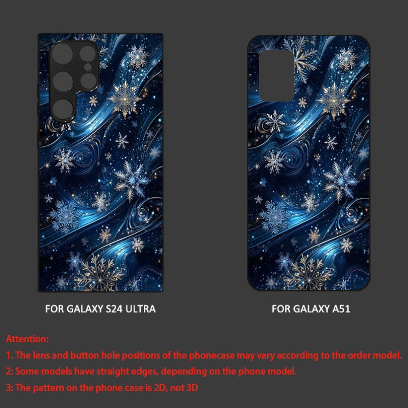 Blue and gold snowflake patter - огляд і ціна Pc Case Tempered Glass