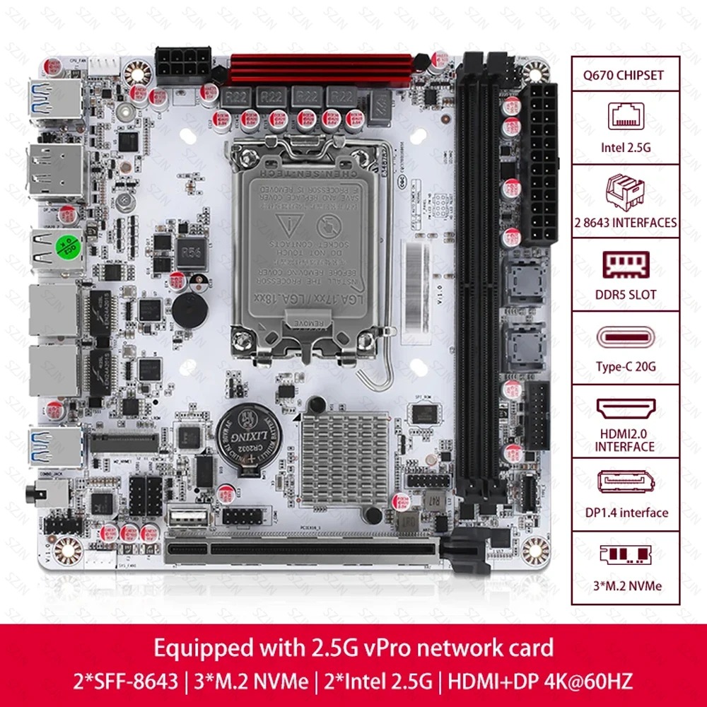Q670 ITX NAS Motherboard Kit,  - огляд і ціна Pc Gaming I7 14Th Gen