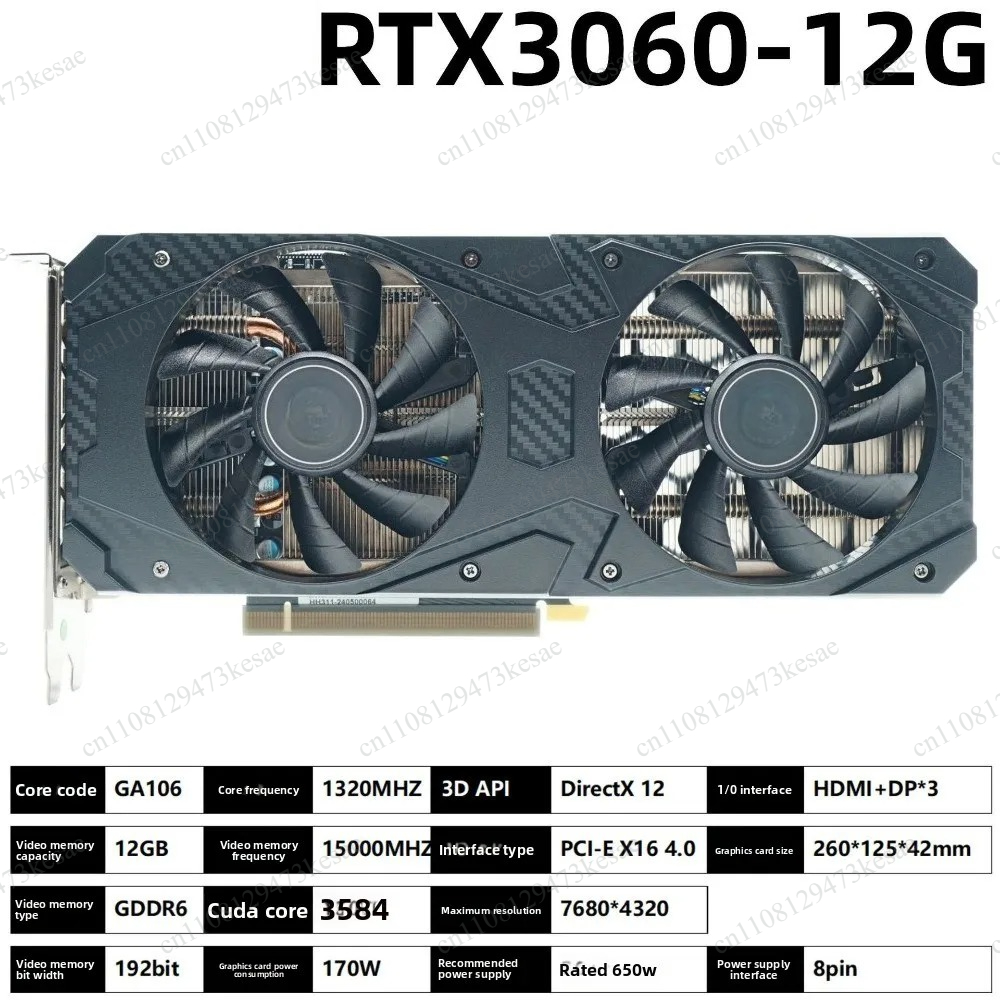 RTX 3060 12G GDDR6 Graphics Ca - огляд і ціна Pc Gaming Rtx 3060