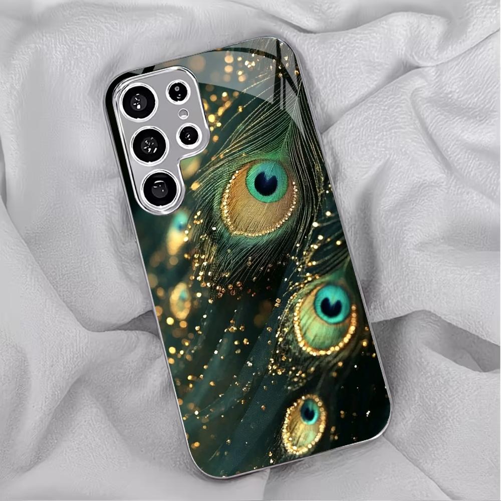 Green peacock feathers Tempere - огляд і ціна Pc Case Tempered Glass