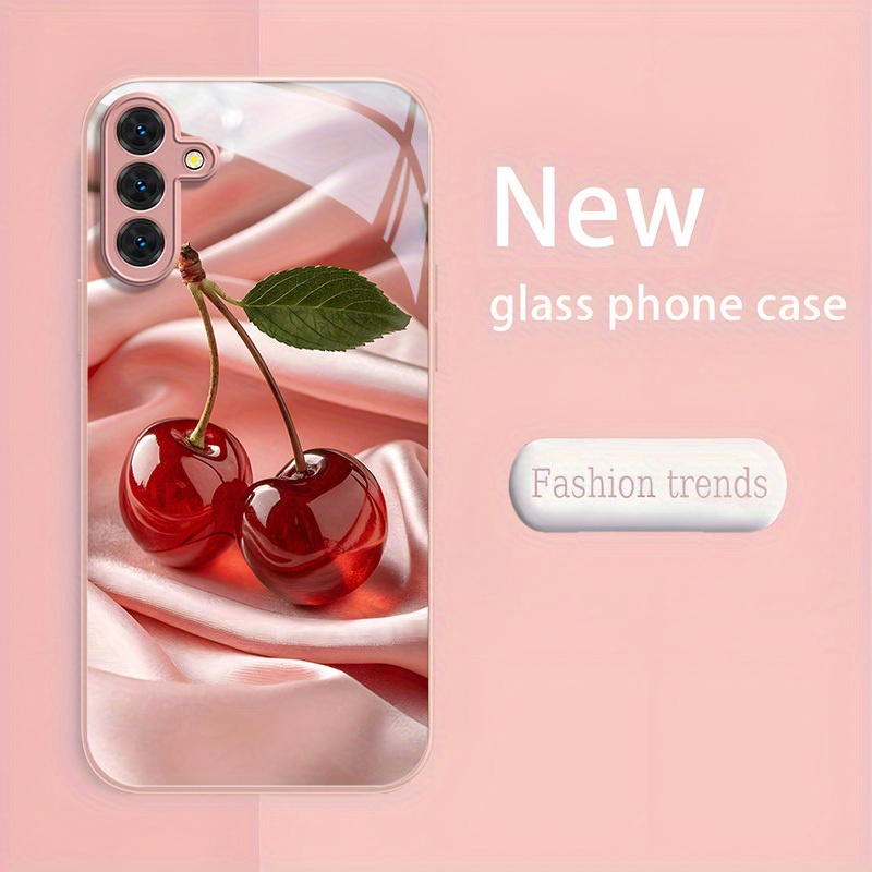Simplified cherry patterned te - огляд і ціна Pc Case Tempered Glass