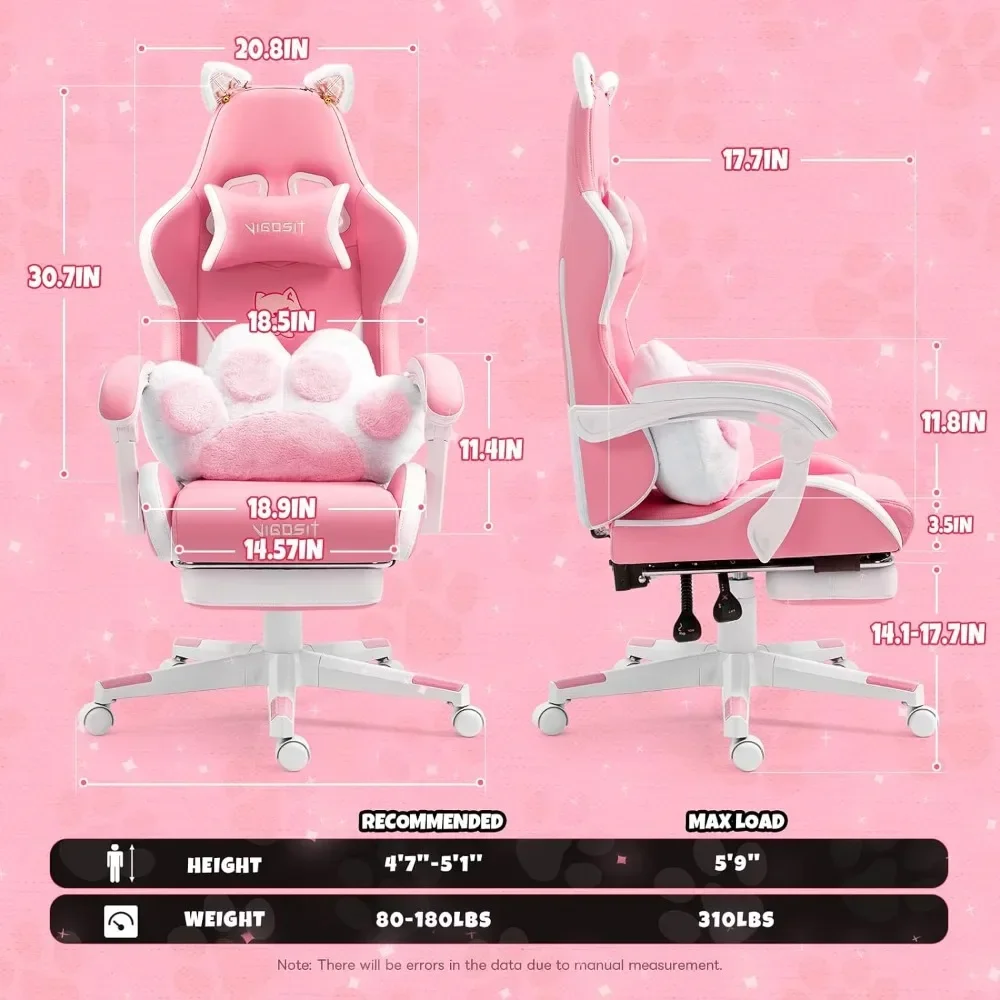 Pink Gaming Chair With Cat Paw - огляд і ціна Pc Gaming Quotes