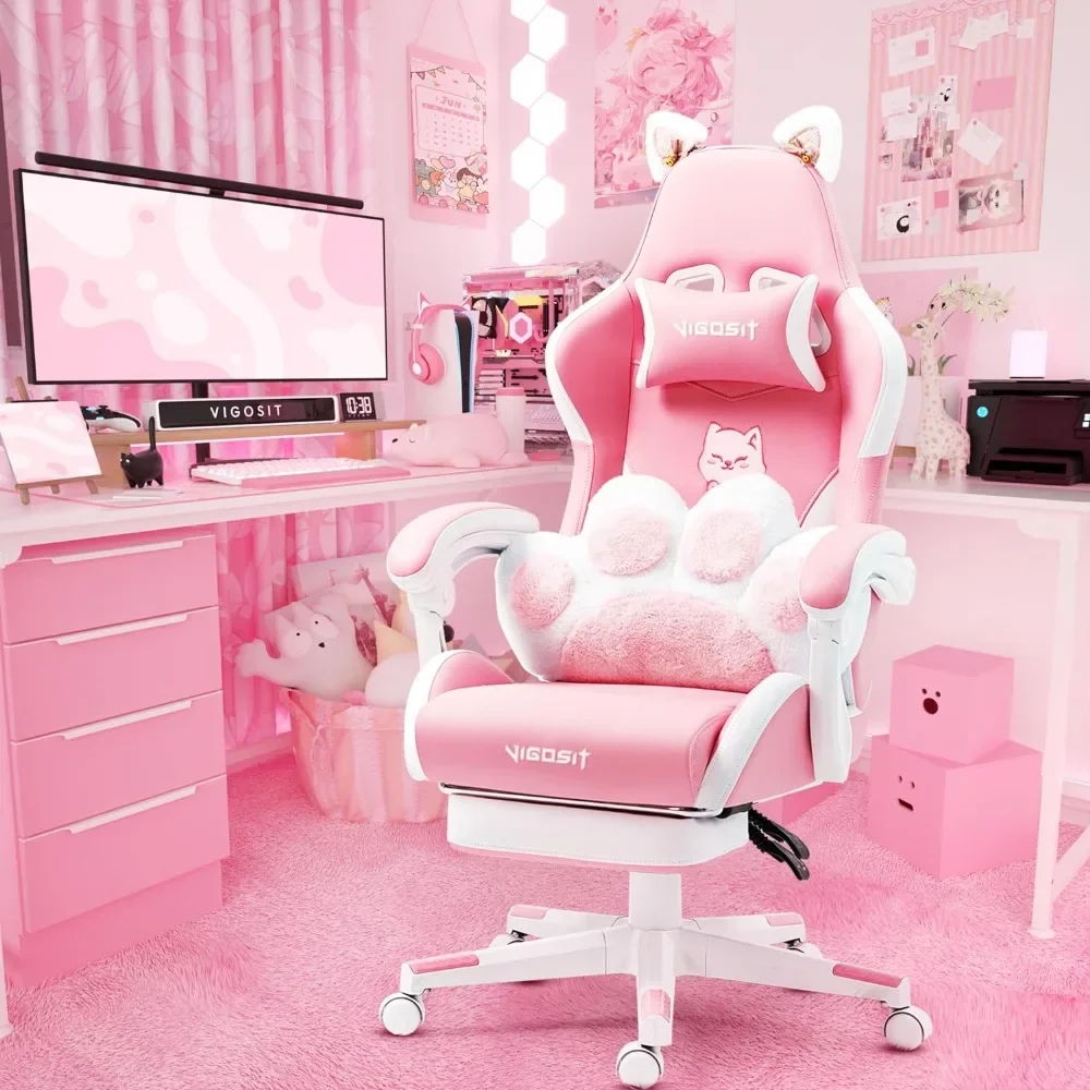 Pink Gaming Chair With Cat Paw - огляд і ціна Pc Gaming Quotes