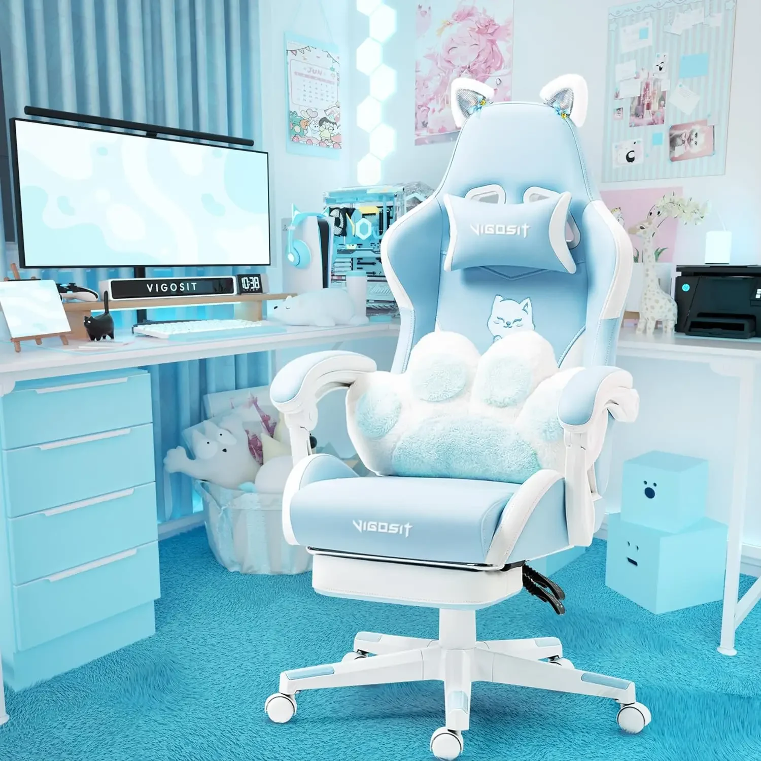 Pink Gaming Chair With Cat Paw - огляд і ціна Pc Gaming Quotes